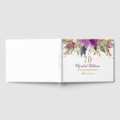 Floral Glitter Sparkling Amethyst 70e verjaardag Gastenboek (Volledig)