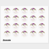 Floral Glitter Sparkling Amethyst 70e verjaardag Ronde Sticker (Vel)