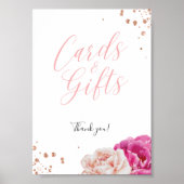 Floral Glitter Vrijgezellenfeest Kaarten en cadeau Poster (Voorkant)