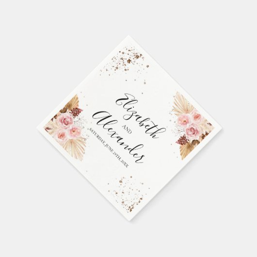 Floral Glitter Wedding Servet (Hoek)