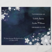 Floral Glitter Winter Wedding Bi Fold Programme (Voorkant)