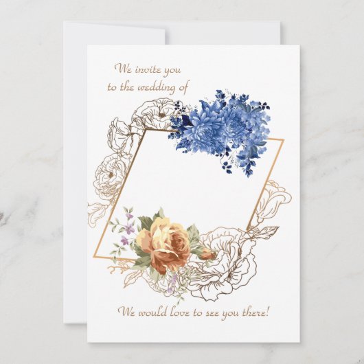 Floral Glow Wedding Invitation Kaart (Voorkant)