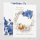 Floral Glow Wedding Invitation Kaart (Voorkant / Achterkant)