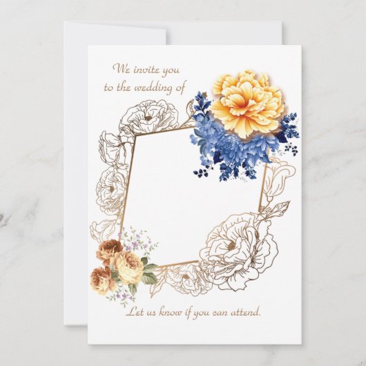 Floral Glow Wedding Set Invitation Card Kaart (Voorkant)
