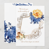 Floral Glow Wedding Set Invitation Kaart (Voorkant / Achterkant)