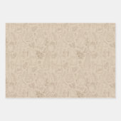 Floral Gnome 3-pack Gift Wrap Inpakpapier Vel (Voorkant 3)