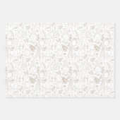 Floral Gnome 3-pack Gift Wrap Inpakpapier Vel (Voorkant 2)