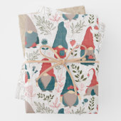 Floral Gnome 3-pack Gift Wrap Inpakpapier Vel (In situ)