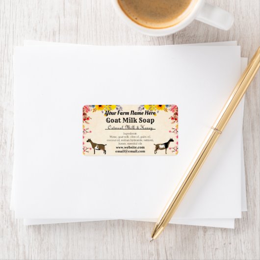 Floral Goat Milk Soap Label - Nigerian Dwarf Dairy (Insitu)