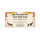 Floral Goat Milk Soap Label - Nigerian Dwarf Dairy (Voorkant)