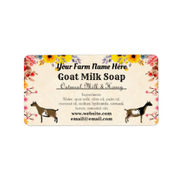 Floral Goat Milk Soap Label - Nigerian Dwarf Dairy