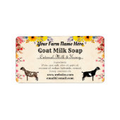 Floral Goat Milk Soap Label - Nubian Dairy Goats (Voorkant)