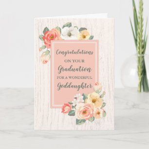 Floral Godaughter Gefeliciteerd Afstuderen Kaart