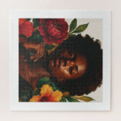 Floral Goddess Afrocentric Portrait Jigsaw Puzzle Legpuzzel (Horizontaal)