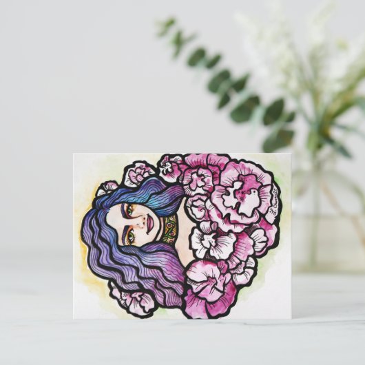 Floral Goddess Briefkaart (Staand voorkant)