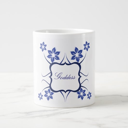 Floral Goddess Jumbo Mok Blue (Voorkant)
