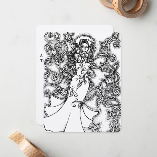 Floral Goddess Notitiekaartje (Voorkant / Achterkant in situ)