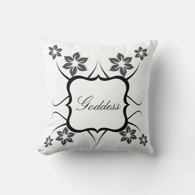Floral Goddess Pillow, Grey Kussen (Voorkant)