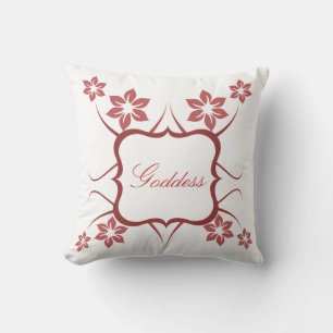 Floral Goddess Pillow, Red Kussen