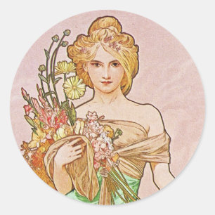 Floral Goddess Ronde Sticker