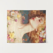 Floral Goddess Vintage Wall Tapestry Wandkleed (Voorkant (horizontaal))