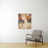 Floral Goddess Vintage Wall Tapestry Wandkleed (In situ)