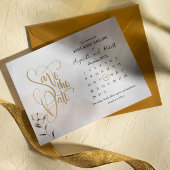 Floral Gold 50e Jubileum Save The Date Aankondigingskaart