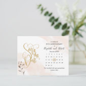 Floral Gold 50e Jubileum Save The Date Aankondigingskaart (Staand voorkant)