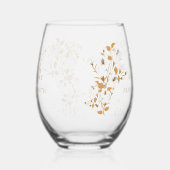 Floral Gold 50th Wedding Jubileum Wijnglas Zonder Voet (Links)