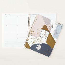 Floral Gold Abstracte penseelstreken | 2026 Planner