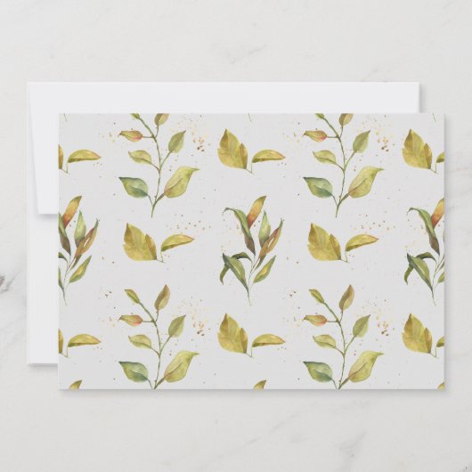 floral gold baby in bloom - doucheuitnodiging (Achterkant)