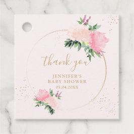 Floral Gold Baby shower Bedankjes Labels