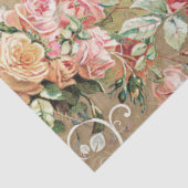 Floral Gold Baroque Elegant Roos Blush Decoupage Tissuepapier (Detail)