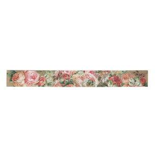 Floral Gold Baroque Elegant Roos Blush Wedding Satijnen Lint