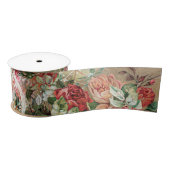 Floral Gold Baroque Elegant Roos Blush Wedding Satijnen Lint (Spoel)