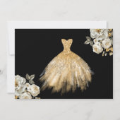 Floral Gold Bewaar de datum Verjaardag Quinceanera Save The Date (Achterkant)