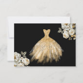 Floral Gold Bewaar de datum Verjaardag Quinceanera Save The Date (Achterkant)