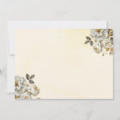 Floral Gold Bewaar de datum Verjaardag Quinceanera Save The Date (Achterkant)
