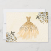 Floral Gold Bewaar de datum Verjaardag Quinceanera Save The Date (Achterkant)