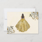 Floral Gold Bewaar de datum Verjaardag Quinceanera Save The Date (Achterkant)