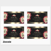Floral Gold Black Product Labels Red Cream Rozen (Vel)