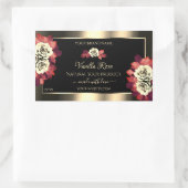 Floral Gold Black Product Labels Red Cream Rozen (Tas)