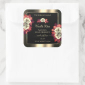 Floral Gold Black Product Labels Red Cream Rozen (Tas)