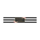  Floral Gold Black White Stripes Wedding Uitnodigingen Wikkel (Vlak)