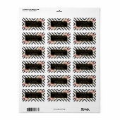 Floral Gold Black — witte strepen Etiket (Full Sheet)