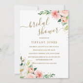 Floral Gold Blush Vrijgezellenfeest Kaart (Voorkant)