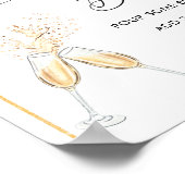 Floral Gold Boho Arch Heart Script Mimosa Bar Poster (Hoek)