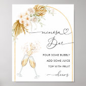 Floral Gold Boho Arch Heart Script Mimosa Bar Poster (Voorkant)
