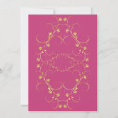 Floral Gold Border Sweet 16 Uitnodiging (Achterkant)