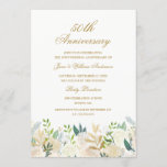 Floral Gold Botanical 50th Wedding Jubileum Kaart<br><div class="desc">Meer elegante Jubileum-uitvindingen in de Little Bayleigh Store!</div>